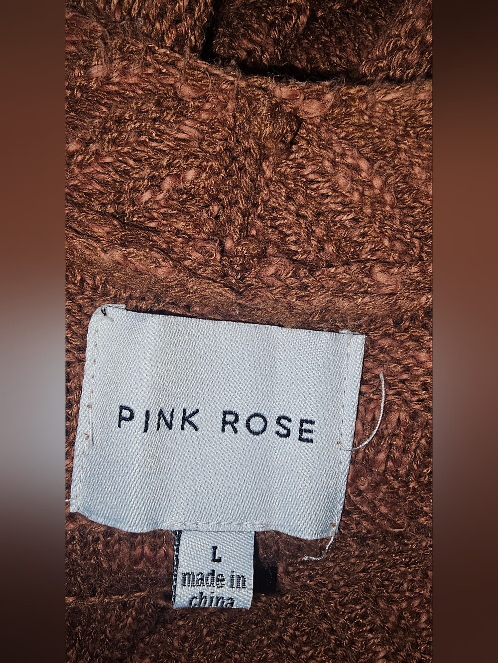 Pink Rose Rust Open-Front Knit Cardigan - Picture 4 of 4